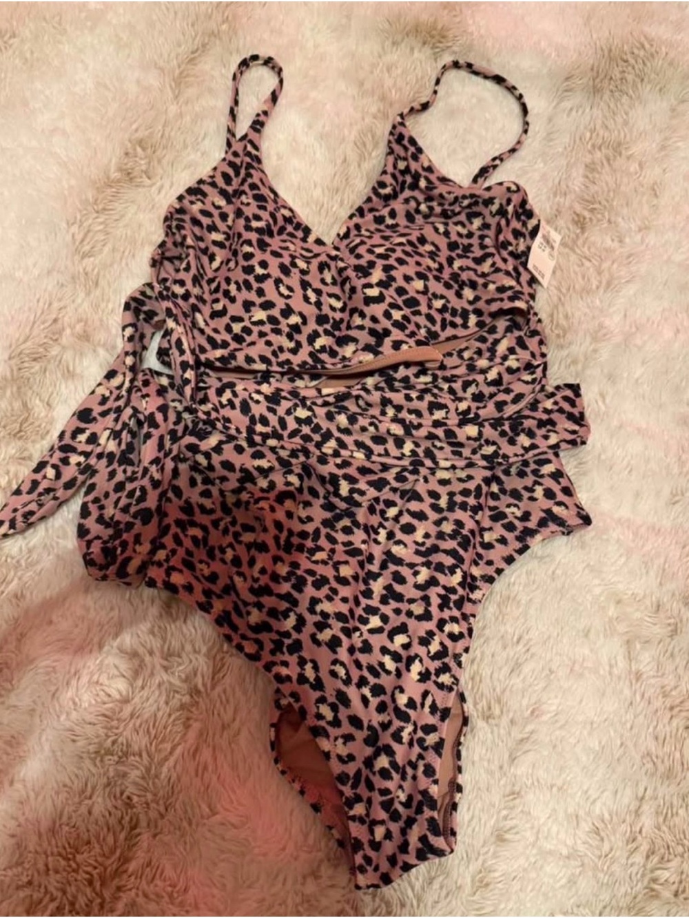 aerie Pink Leopard Print One-Piece Swimsuit